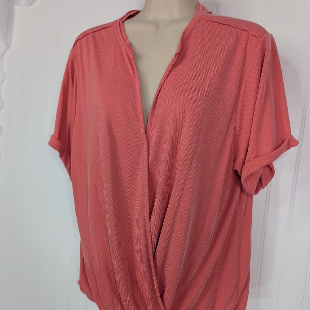 ANTHROPOLOGIE Saturday Sunday Ribbed Wrap Top Sz M - Picture 3 of 14
